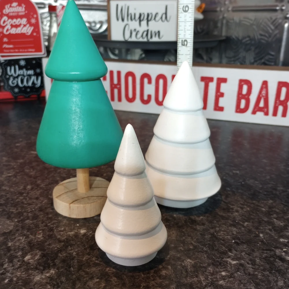 Wooden Miniature Christmas Trees Set Of 3 Target Bullseye Rustic Woodland Decor